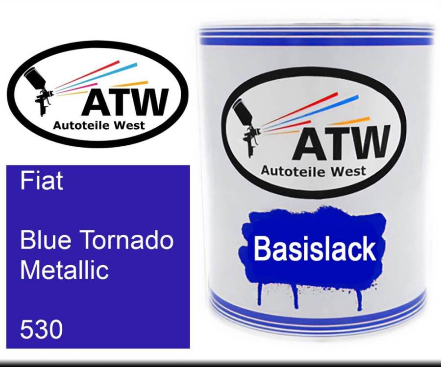 Fiat, Blue Tornado Metallic, 530: 1L Lackdose, von ATW Autoteile West.